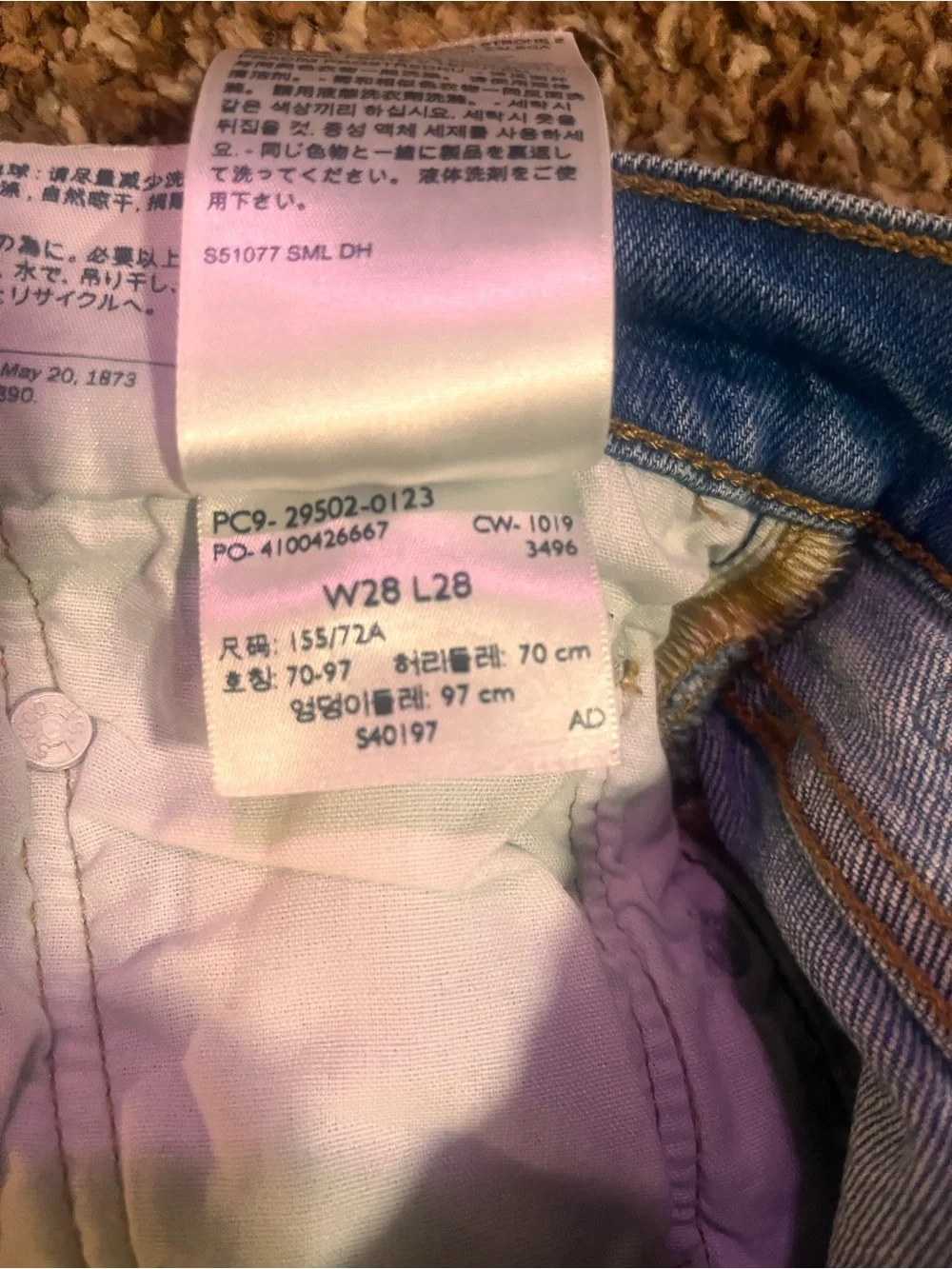 Levi’s Blue Straight-Leg Jeans 28x28